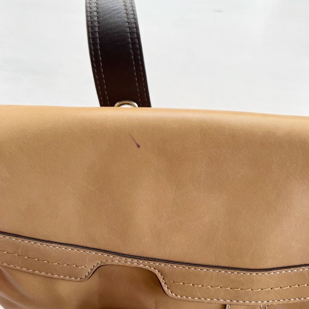•Vintage• Coach Y2K Soho Hampton Flap F12304 Leather Satchel Bag in British Tan - Picture 3 of 15